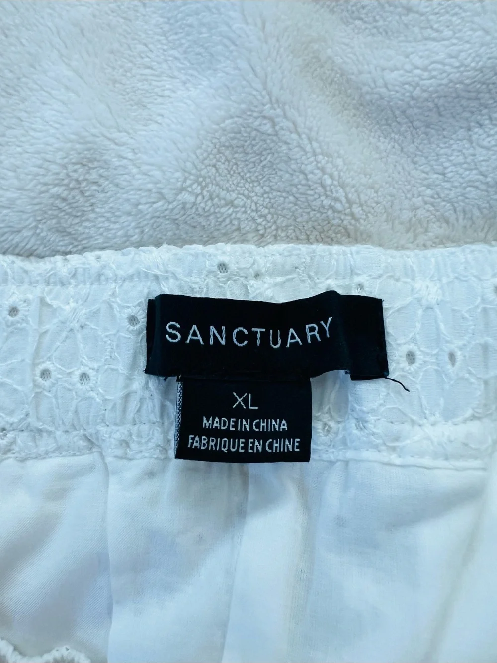 Sanctuary White Eyelet Cotton Pull On Shorts XL Lined Summer Beach Boho Casual - Picture 7 of 12
